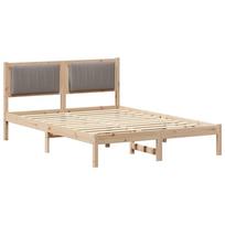 vidaXL Lovo rėmas su apmuštu galvūgaliu Taupe 140 x 190 cm