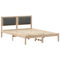 vidaXL Lovo rėmas su apmuštu galvūgaliu Tamsiai pilka 140 x 190 cm