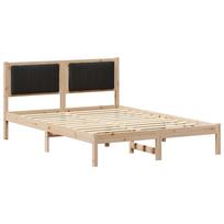 vidaXL Lovo rėmas su apmuštu galvūgaliu Juoda 140 x 190 cm