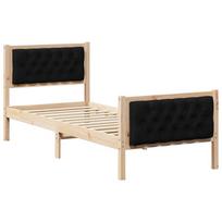 vidaXL Lovos rėmas Juoda 80 x 200 cm Kietos pušies mediena