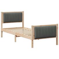 vidaXL Lovos rėmas ruda ir tamsiai pilka 80 x 200 cm Pušies masyvas
