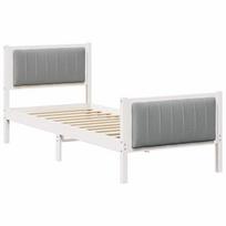 vidaXL Lovos rėmas Balta ir šviesiai pilka 80 x 200 cm Pušies masyvas