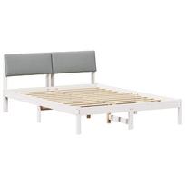 vidaXL Lovos rėmas Balta ir šviesiai pilka 160 x 200 cm Pušies masyvas