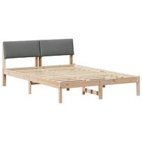 vidaXL Lovos rėmas ruda ir tamsiai pilka 140 x 190 cm Pušies masyvas
