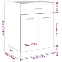 Lyon Under Cabinet with Drawer Sonoma Oak Finish 60 x 46 x 81.5 cm Particleboard