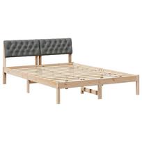vidaXL Lovos rėmas ruda ir tamsiai pilka 160 x 200 cm Pušies masyvas