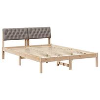 vidaXL Lovos rėmas Ruda ir taupe 150 x 200 cm Pušies masyvas