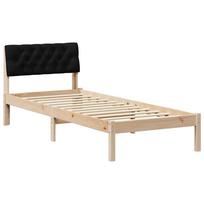 vidaXL Lovos rėmas Ruda ir juoda 80 x 200 cm Pušies masyvas