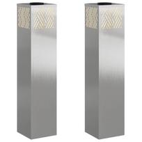 vidaXL Saulės LED šaligatvio šviesa 2 vnt. Šilta balta 18 x 18 x 80 cm