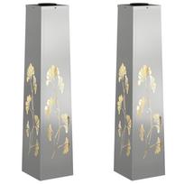 vidaXL Saulės LED šaligatvio šviesa 2 vnt. Šilta balta 18 x 18 x 80 cm