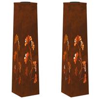 vidaXL Saulės LED šaligatvio šviesa 2 vnt. Šilta balta 18 x 18 x 80 cm