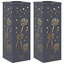 vidaXL Saulės LED šaligatvio šviesa 2 vnt. Šilta balta 18 x 18 x 50 cm