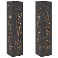 vidaXL Saulės LED šaligatvio šviesa 2 vnt. Šilta balta 18 x 18 x 80 cm
