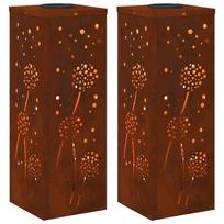 vidaXL Saulės LED šaligatvio šviesa 2 vnt. Šilta balta 18 x 18 x 50 cm