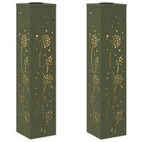vidaXL Saulės LED šaligatvio šviesa 2 vnt. Šilta balta 18 x 18 x 80 cm