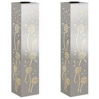vidaXL Saulės LED šaligatvio šviesa 2 vnt. Šilta balta 18 x 18 x 80 cm