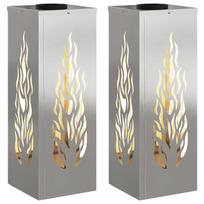 vidaXL Saulės LED šaligatvio šviesa 2 vnt. Šilta balta 18 x 18 x 50 cm