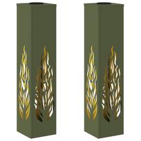vidaXL Saulės LED šaligatvio šviesa 2 vnt. Šilta balta 18 x 18 x 80 cm