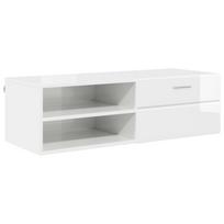 vidaXL Medinė spinta 100,5 x 39 x 30 cm Aukštai blizganti balta