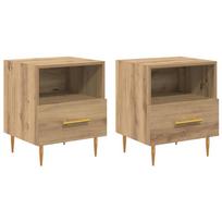 vidaXL Naktinis staliukas 2 vnt. Ruda 40 x 35 x 47,5 cm