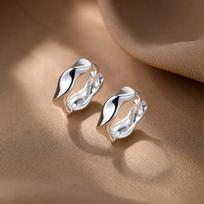 Minimalist Wide Mobius Ear Buckle Trendy Irregular Wave Earrings Commuting Earring For Women Jewelry KOFSAC sidabras