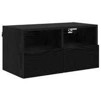 vidaXL TV sieninė spintelė 60 x 30 x 30 cm Juodas ąžuolas
