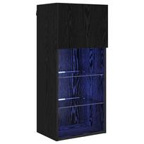 vidaXL Sieninis televizoriaus stovas 40,5 x 30 x 90 cm Juodas ąžuolas