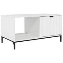 vidaXL Kavos staliukas Aukštai blizganti balta 90 x 49 x 46 cm