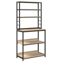 vidaXL Virtuvės lentyna 5 aukštų 80 x 40 x 168 cm Apdirbta mediena