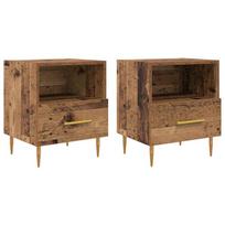 vidaXL Naktinis staliukas 2 vnt. Senas medis 40 x 35 x 47,5 cm