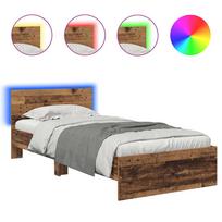 vidaXL Lovos rėmas Senovinis medis 90 x 190 cm Apdirbta mediena