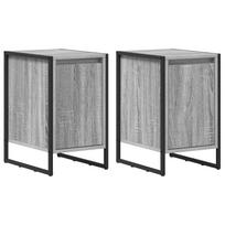 vidaXL Naktinis staliukas 2 vnt. Pilka Sonoma 39,5 x 30 x 50 cm