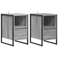 vidaXL Naktinis staliukas 2 vnt. Pilka Sonoma 39,5 x 30 x 50 cm