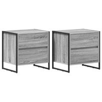 vidaXL Naktinis staliukas 2 vnt. Pilka Sonoma 50 x 39.5 x 50 cm