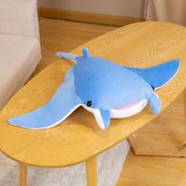 Cartoon Fish Manta Ray Plush Toy Kawaii Devil Ray Rajiformes Cute Mobulidae Plushies Pillow Stuffed Soft Marine Life Dolls Gifts 90cm mėlyna