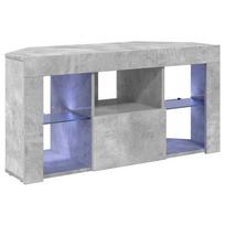 vidaXL Kampinė LED televizoriaus spinta 100 x 40 x 50 cm Betono pilka