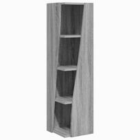 vidaXL Kampinė spintelė 27,5x27x102cm Apdirbta mediena Pilkas Sonoma