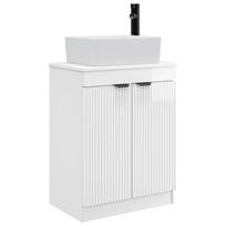 vidaXL Vonios kriauklės spinta Itin blizgi balta 54 x 35 x 100 cm