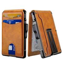Minimalist Wallet EDC Tactical Slim PU Leather Credit Card Holder RFID Blocking Bifold Smart Wallets with Money Clip for Men ruda