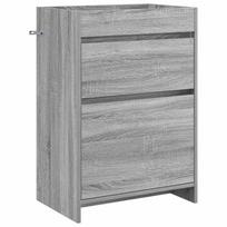 vidaXL Vonios spintelė po kriaukle Pilka Sonoma 56 x 37,5 x 81 cm