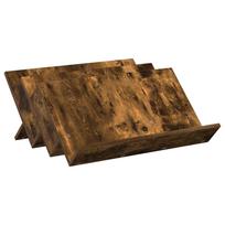 vidaXL Žurnalų stovas su lentyna Rūkyta ąžuolas 65 x 53 x 28,5 cm