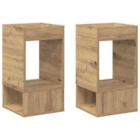 vidaXL Žurnalinis staliukas 2 vnt. Amatininkų ąžuolas 30 x 30 x 56 cm