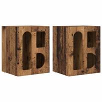 vidaXL Naktinis staliukas ELST 2 vnt. Senas medis 40 x 35 x 50 cm