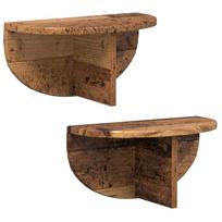 vidaXL Sieninė lentyna 2 vnt. Senas medis 38 x 19 x 19 cm