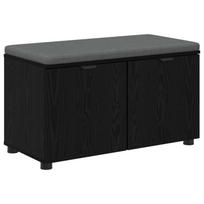vidaXL Koridoriaus suolas su pagalve Juodas Ąžuolas 80 x 38 x 46 cm
