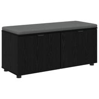 vidaXL Koridoriaus suolas su pagalve Juodas Ąžuolas 100 x 38 x 46 cm