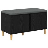 vidaXL Koridoriaus suolas su pagalve Juodas Ąžuolas 80 x 38 x 46 cm