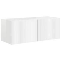 vidaXL TV sieninė spintelė 78,5 x 30 x 29,5 cm Blizgus baltas