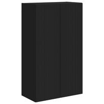 vidaXL TV sieninė spintelė 59,5 x 31 x 100 cm Juoda Apdirbta mediena