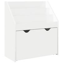 vidaXL Vaikų knygų lentyna Aukštai blizganti balta 60 x 29,5 x 69 cm